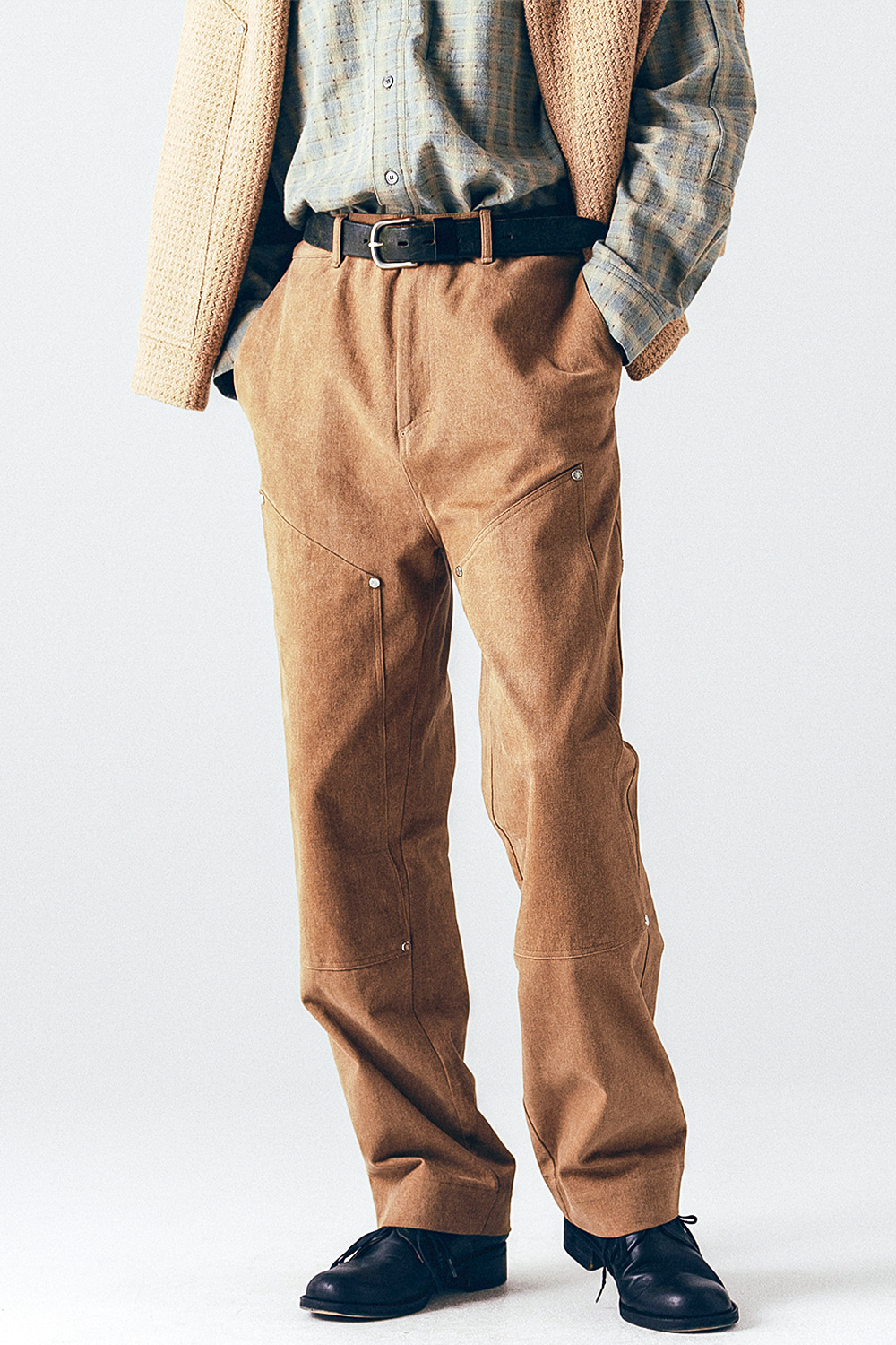 Cosmos Patched Painter Pants-Beige