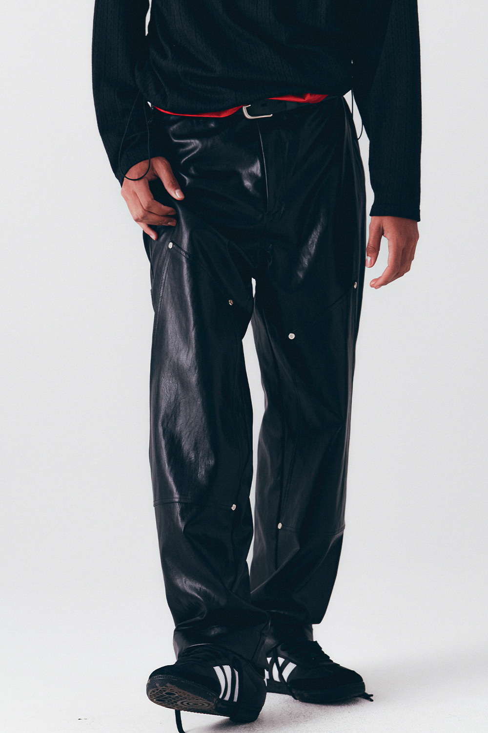 Cosmos Patched Painter Pants-Leather