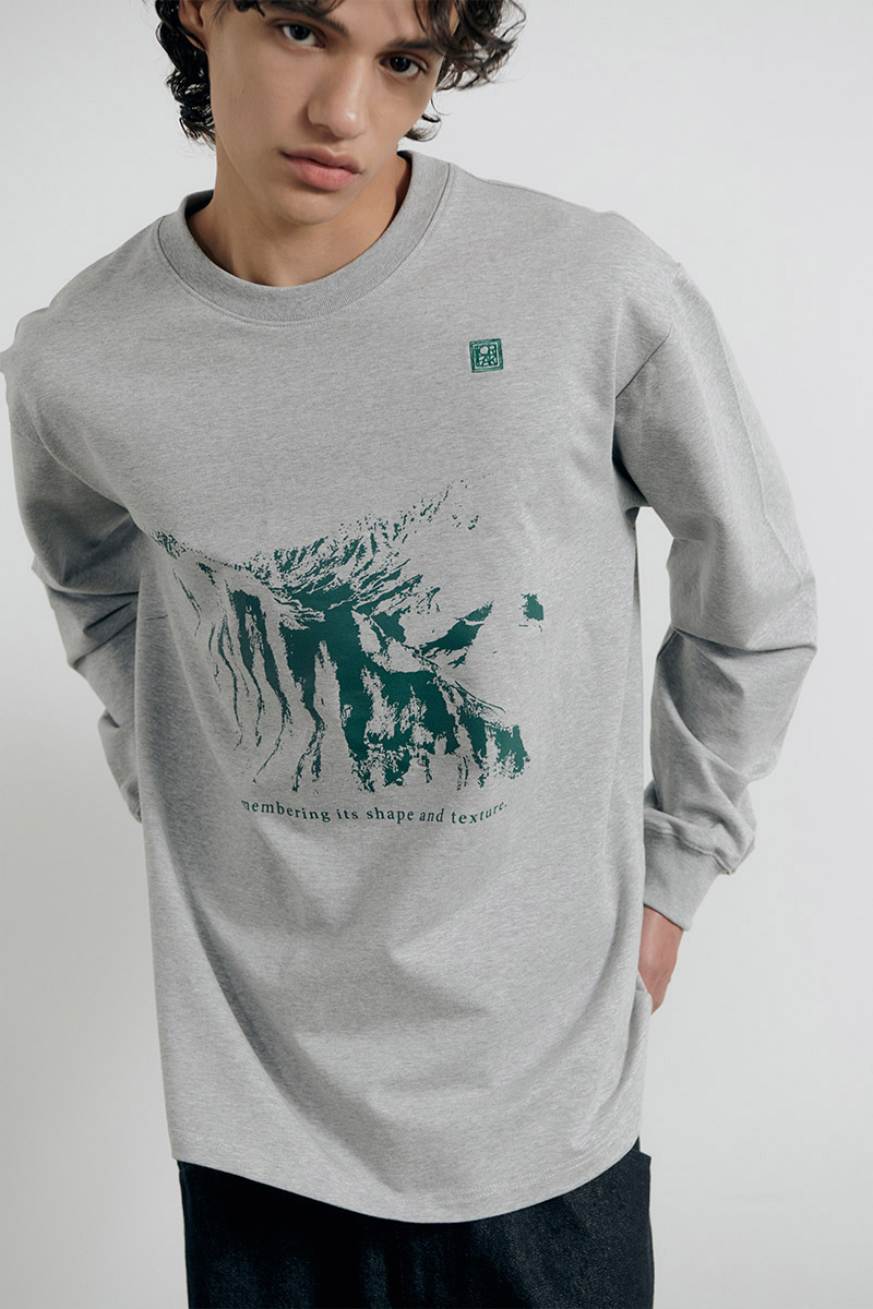 Astilbe Printed T-Shirts-Gray